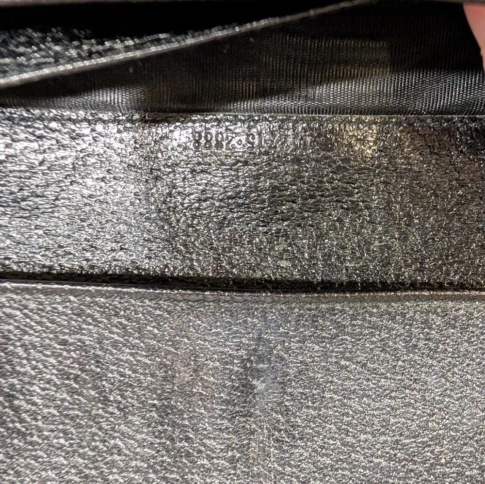 GUCCI Authentic Vintage Signature Black & Gray Wallet or Crossbody with Chain
